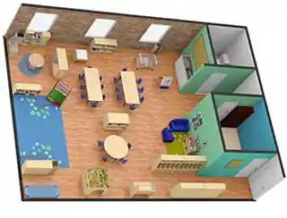 3D Classroom floor planner layout