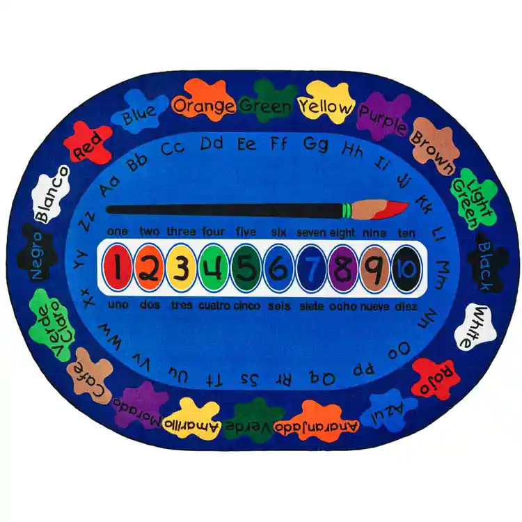 Bilingual Paint By Numero Classroom Rug