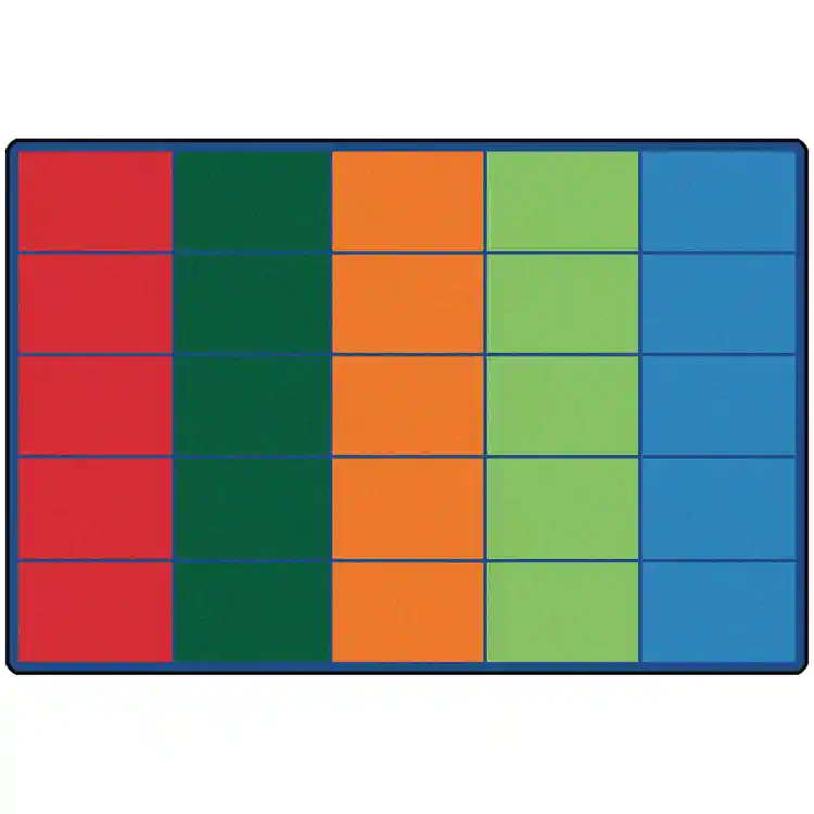 Colorful Rows Seating Classroom Rug