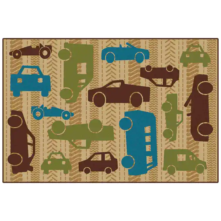KID$ Value Classroom Rugs™, All Autos Rectangle 4'x6'