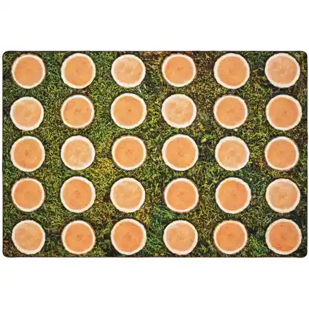 Tree Rounds Seating Rug, Rectangle 8x12