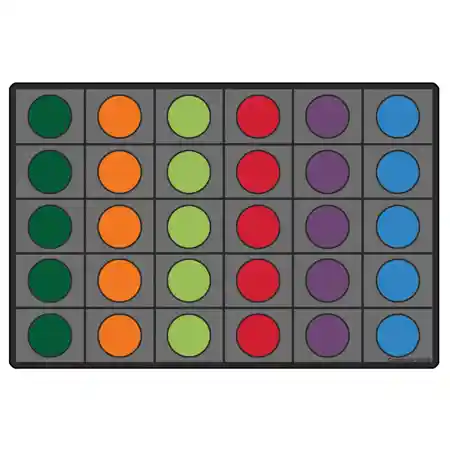 Seating Circles Classroom Rug, Grey Rectangle 8' x 12'