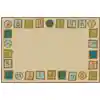 KID$ Value Plus Classroom Rug™, Alphabet Blocks Border 6' x 9'