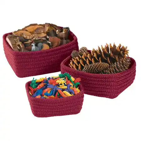 Becker's Nesting Baskets, Berry Red