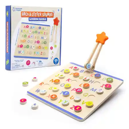 ABCs & Letter Sounds Wooden Puzzle