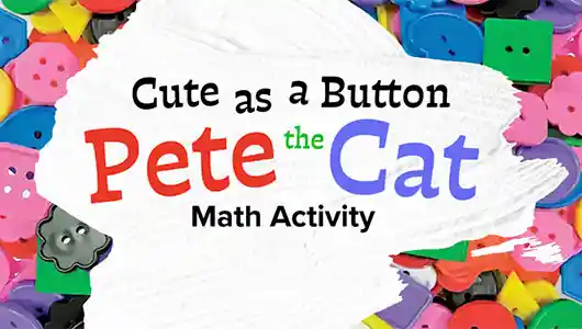 Buttons with paint on top and Pete the Cat Mat Activity
