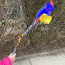 Nature Wand made from stems and feathers