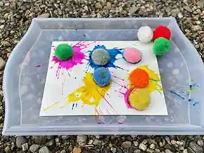 Pom Pom Smush Painting Activity