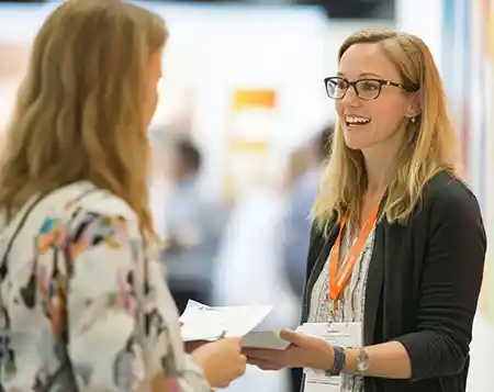 Two women sharing ideas