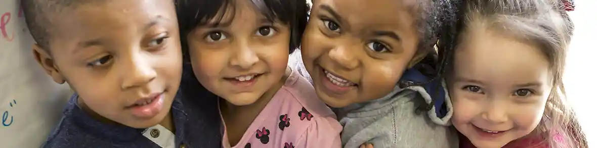 Group of diverse preschool children