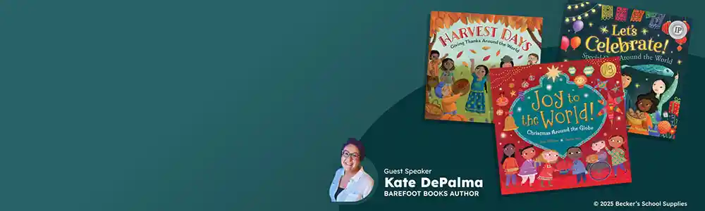 Barefoot Books author Kate DePalma and her book set