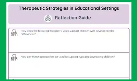 Therapeutic Strategies in Educational Settings Reflection Guide